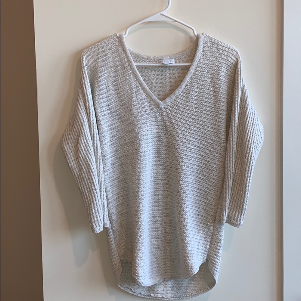 Gold Sparkle Light White Sweater